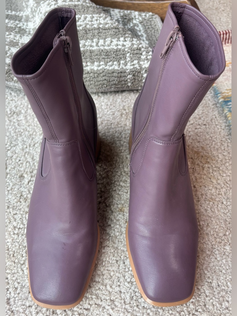 Jeffrey Campbell Purple Square-Toe Ankle Boots | Size 7.5 | Excellent Condition